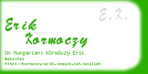 erik kormoczy business card