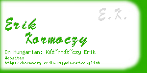 erik kormoczy business card